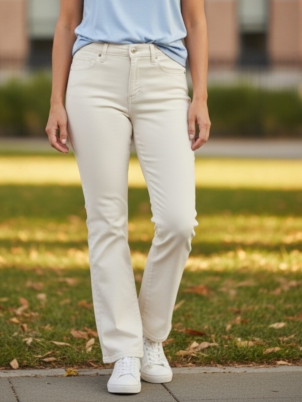 Talbots Straight-Leg Jeans in Cream